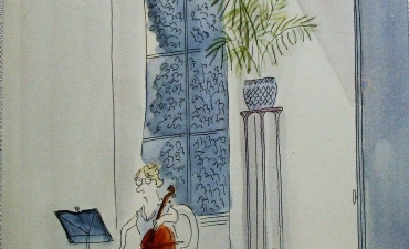 Carte postale Le chat de la violoncelliste  1987, Sempé - 3€